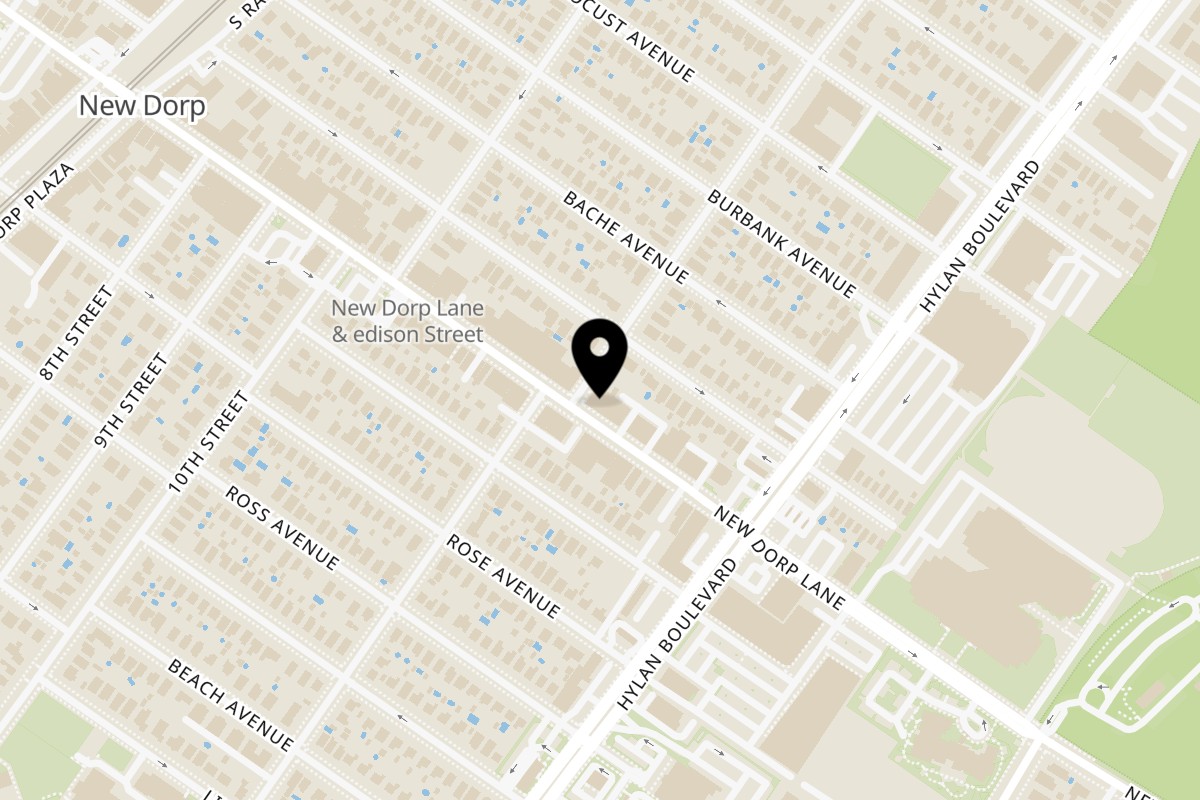 Map showing the location of Poké Bowl Station New Dorp on 331 New Dorp Ln in Staten Island