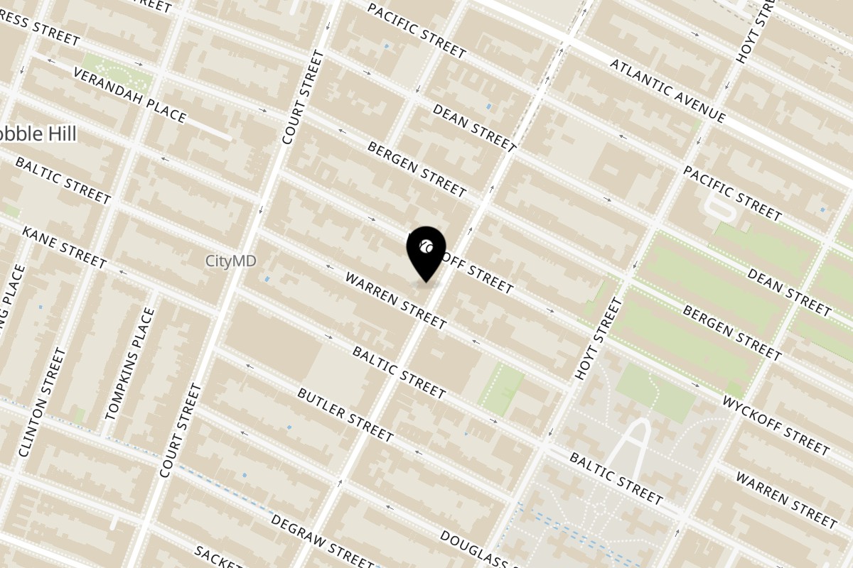 Map showing the location of Poké Bowl Station Cobble Hill on 174 Smith St in Brooklyn